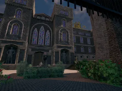 Modular Medieval Castle Fort  Castle Walls Low-poly 3D model