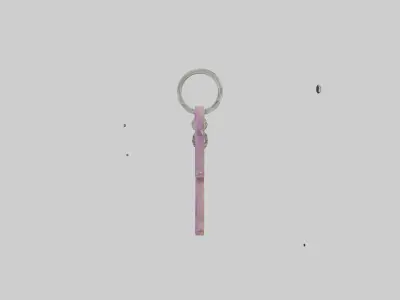 Butterfly with floral design keychain model Low-poly 3D model