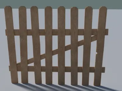 Fence wooden picket Free 3D model purchase