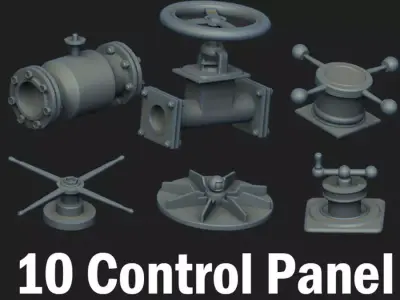 Control Panel IMM Brushes and 3D Models Vol 3 3D model