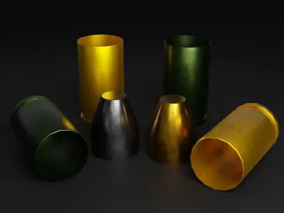 9x18mm police ammo Low-poly 3D model Low-poly 3D model