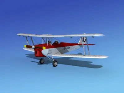 Dehavilland DH82 Tiger Moth V15 3D model