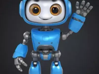 Friendly robot Free low-poly 3D model