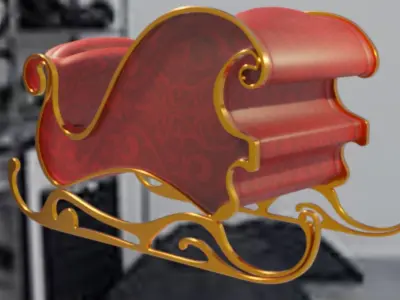 Santa sleigh 3D model