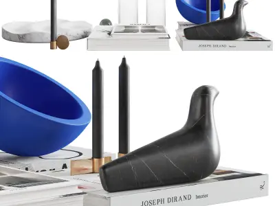 076 Living decor set BLUE PAWSON 00 3D model