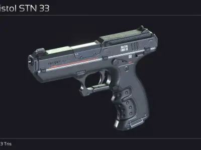 Scifi Pistol STN 33 Low-poly 3D model