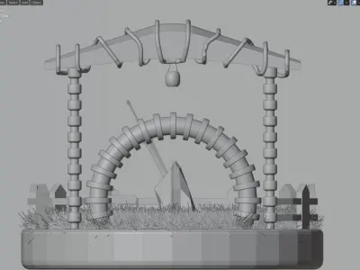 King Graveyard and Sword Free low-poly 3D model