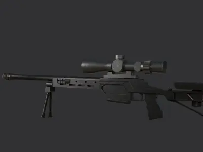 Sniper Riffle Satevari MSWP Free low-poly 3D model