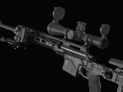 M2010 Sniper Rifle PBR Low-poly 3D model