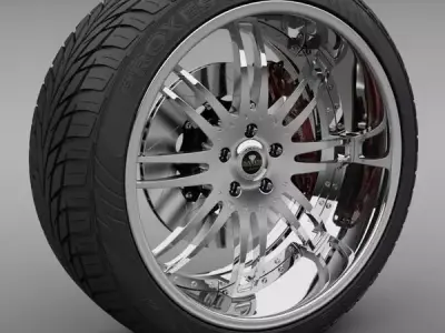 Savini Forged SV-9S Wheel and Tire 3D model