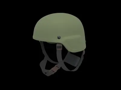 Kevlar Helmet Foliage Green Low-poly 3D model