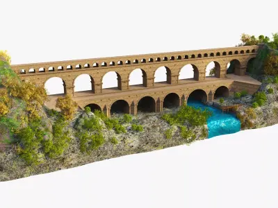 Pont du Gard 3D model