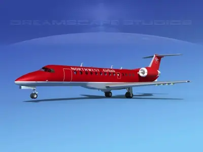 Embraer ERJ-135 Northwest Airlink 3D model