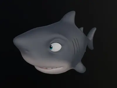 Asset - Cartoons - Animal - Shark Low-poly 3D model