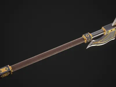 Fantasy Axe 1B Low-poly 3D model