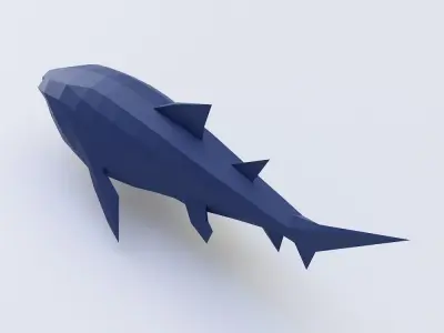 Shark Fish low poly toon 3d model  Low-poly 3D model