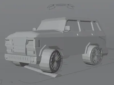 Low Poly Off-Road SUV Vehicle 3D model