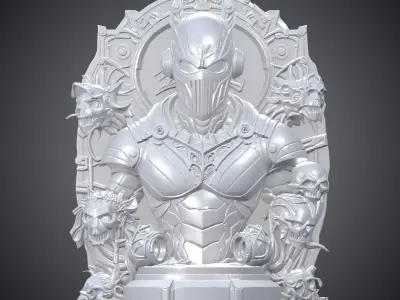 Cyber Ninja Skull Warrior Bust 3D Print Statue PM-406 3D print model