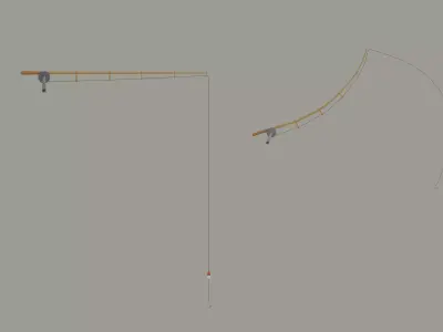 Toon Fishing Pole 3D model