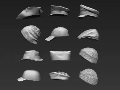 Set of Headwear Part 1 3D model