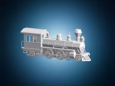 Geometric Rail Engine Low Poly Locomotive 3D Print Model 3D print model