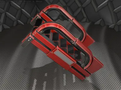 Sci-Fi Stairs - 2 - Red Version Low-poly 3D model