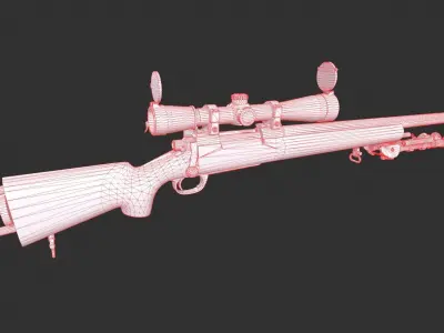 M24 - SWS Sniper Rifle Low-poly 3D model