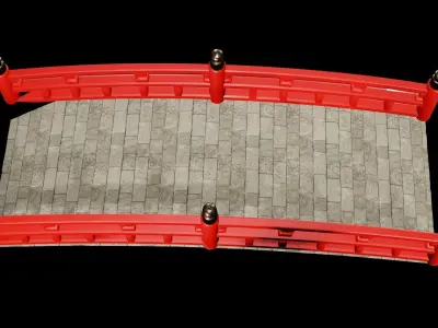 Japanese red bridge Free low-poly 3D model