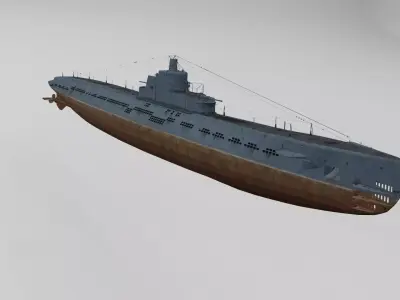 free submarine low-poly 3D model Free low-poly 3D model