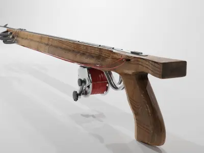 Wooden Speargun Low-poly 3D model