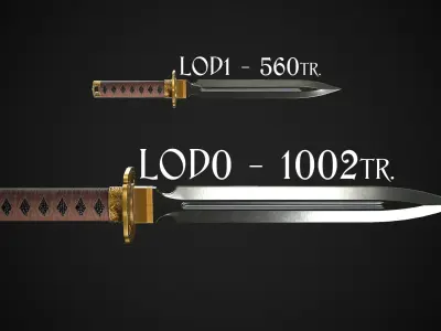 Dagger A1 Low-poly 3D model