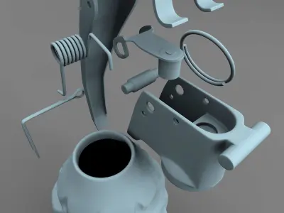 Realistic Grenade metal 3D model