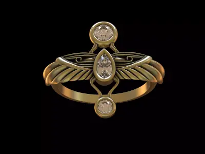 Egyptian Scarab Ring 3D print model