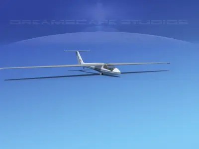 SZD-36 Cobra Glider V01 Low-poly 3D model