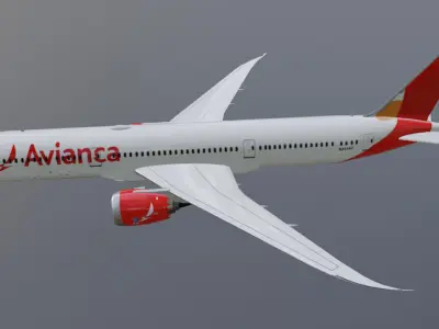 Avianca Boeing 787-9 low poly 3D Model  Low-poly 3D model