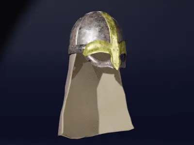 Viking Helmet Medieval 3D Model Low-poly 3D model
