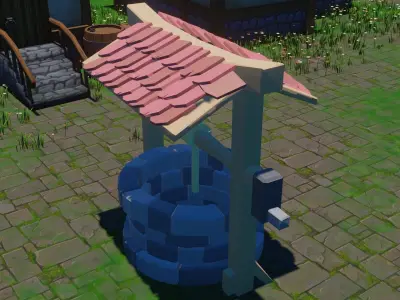 Medieval LowPoly Well Low-poly 3D model