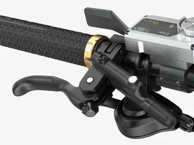 MTB Handlebar with Shift and Info Unit Black-Gray 3D model