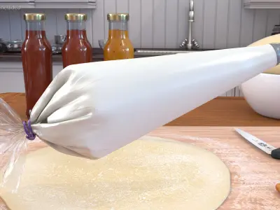 Piping Bag Filled with Frosting 3D model