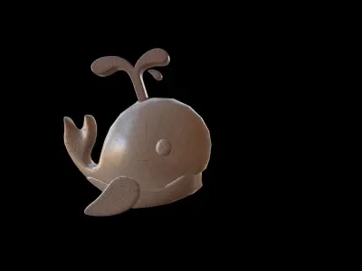 whale icon Low-poly 3D model