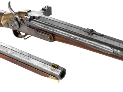 PBR Girardoni air rifle Low-poly 3D model