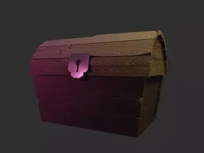 Treasure chest 1 Low-poly 3D model