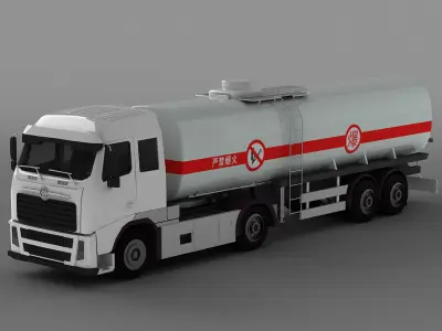 semitruck trailer tank fuel cistern heavy-duty tractor lorry  3D model