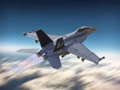 F-18F Super Hornet Low-poly 3D model