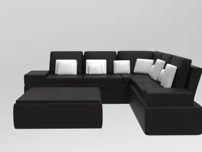 Sectional Sofa Free low-poly 3D model