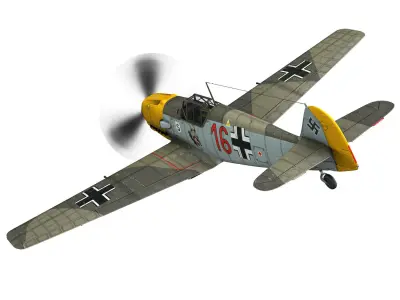 Messerschmitt - BF-109 E - Red 16 3D model
