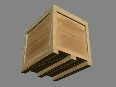 Simple Low Poly Wooden Crate Low-poly 3D model