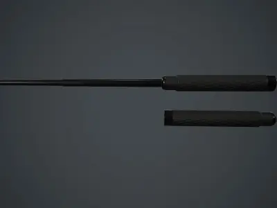 Police Metal Stick PBR Game Ready Low-poly 3D model