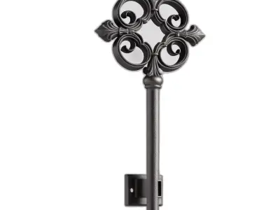 Ornate Antique Skeleton Key 3D Model Low-poly 3D model