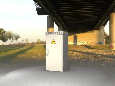 Electrical Distribution Cabinet 18 Low-poly 3D model